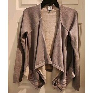 CAbi Sweater Cardigan Gray Womens Medium Open Front Pocket